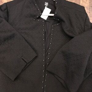 Roz & Ali 3XL Black Textured Jacket with Stud Details Great Quality